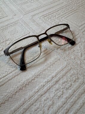 Helium Paris Eyeglass Frames Matte Gunmetal Square Vintage Style Italy
